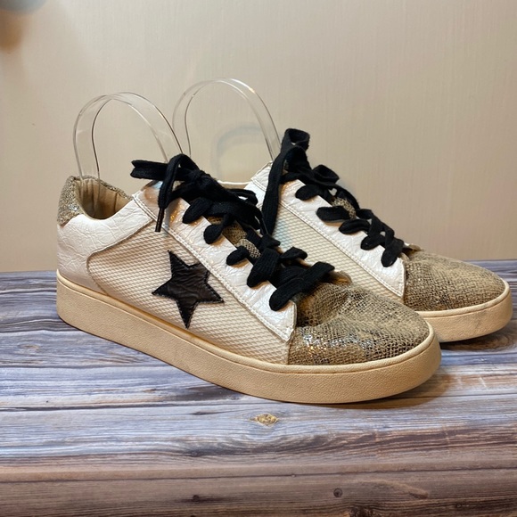 White Raven Rowan White/Gold/Snake Star Sneaker - Picture 3 of 12